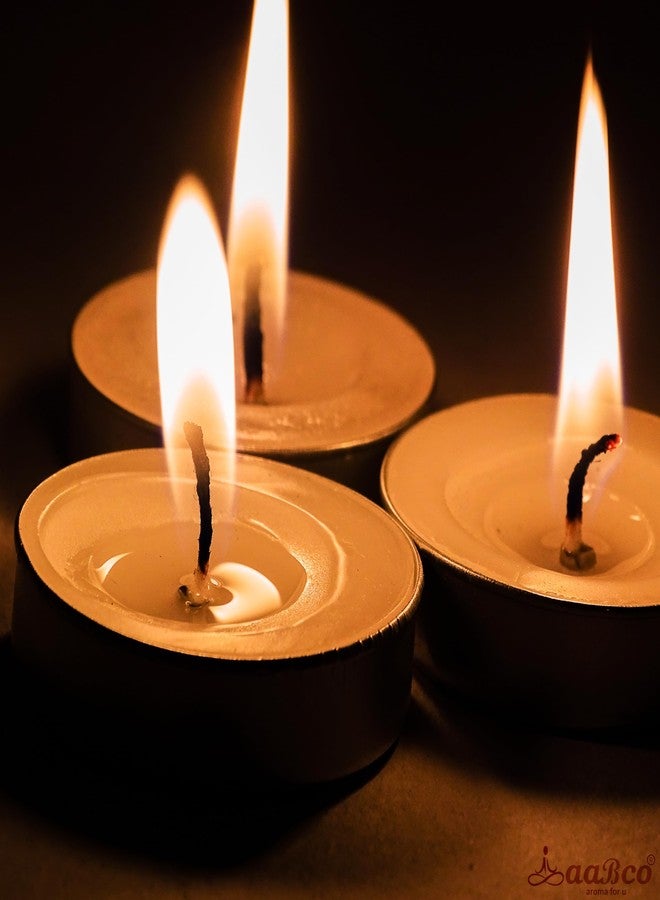 aaBCo Set of 50 T Light Candle with Burning time up to 3 hrs Made with Pure parrafin Wax and Cotton Wick Smokeless/Dripless/LongLasting - Image 5